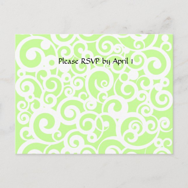 Funky Swirls RSVP Invitation Postcard (Front)