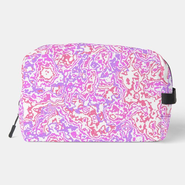 Funky Swirly Boho Hippie Colourful Abstract Marble Dopp Kit (Back)