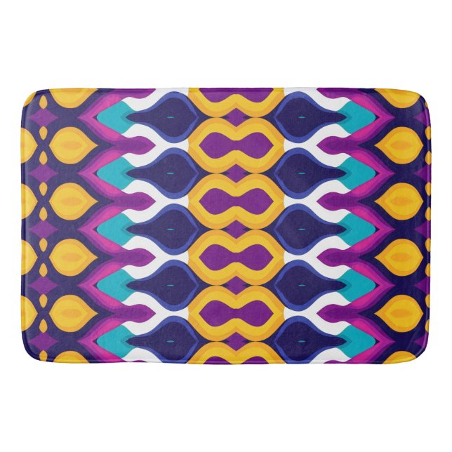 Funky symmetrical pattern bath mat (Front)