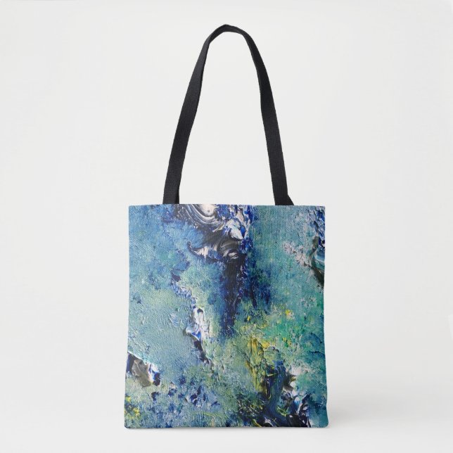 Funky Teal Abstract Art Bag (Front)