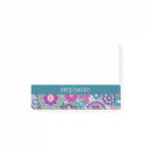 Funky Teal and Pink Floral Pattern - Add Name