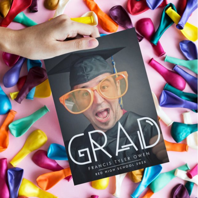 Funky Text GRAD with Photo | Class of 2023 Announcement (Creator Uploaded)