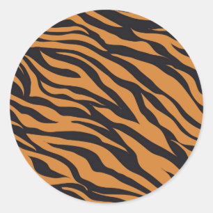 Funky Tiger Stripes Wild Animal Patterns Gifts Classic Round Sticker