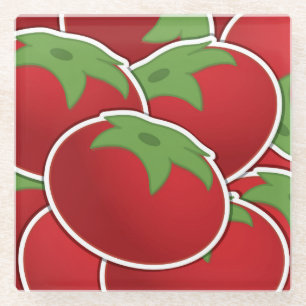 Funky tomato glass coaster