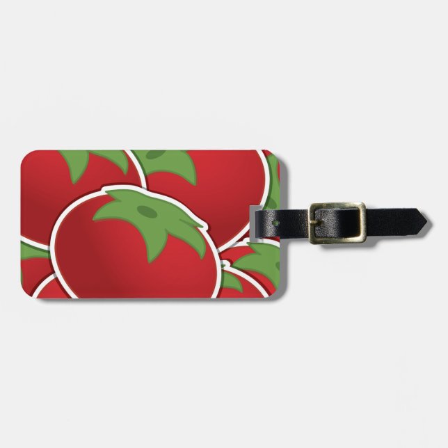 Funky tomato luggage tag (Front Horizontal)