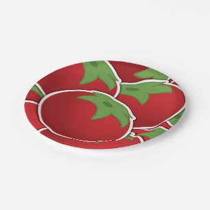Funky tomato paper plate