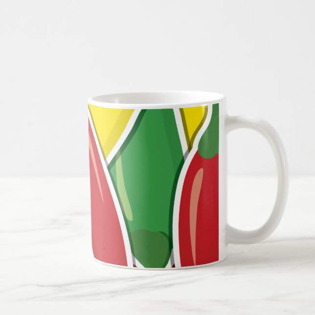 Funky traffic light chilli peppers coffee mug (Right)