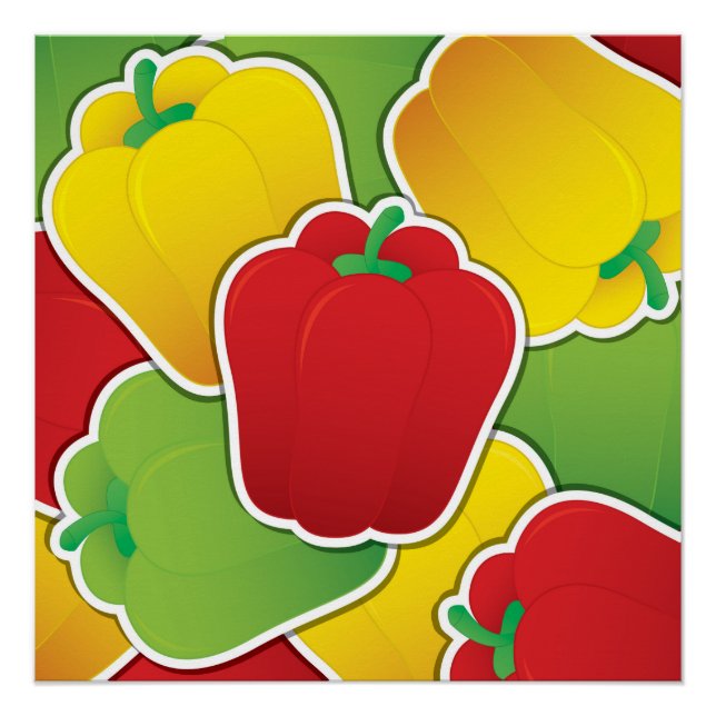 Funky traffic light peppers poster (Front)