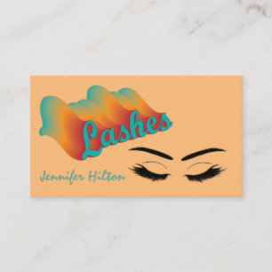 Funky trendy retro colourful lashes logo after car business card