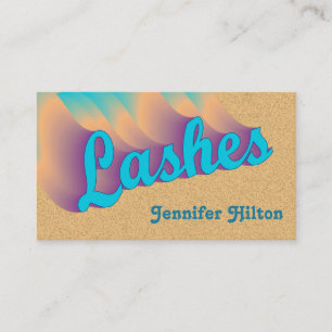 Funky trendy retro colourful lashes logo after car business card