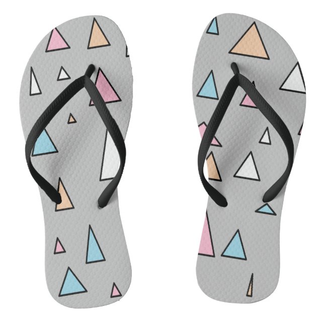 Funky Triangles Pastel Colours Flip Flops (Footbed)