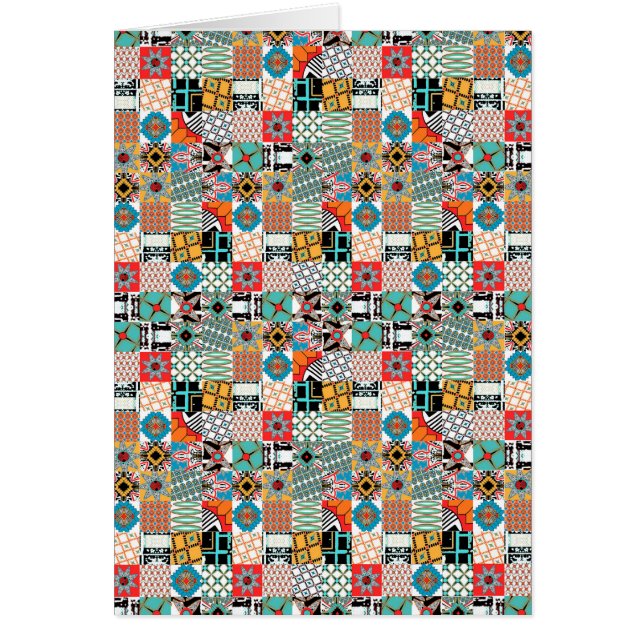 Funky Tribal Patchwork Geometric Pattern (Front)