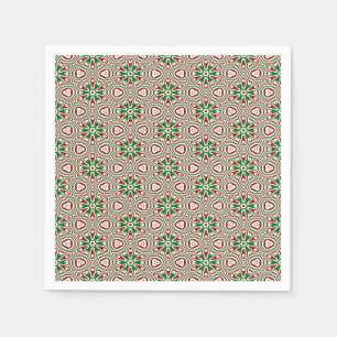 Funky Trippy Eclectic Boho Christmas Kaleidoscope Napkin