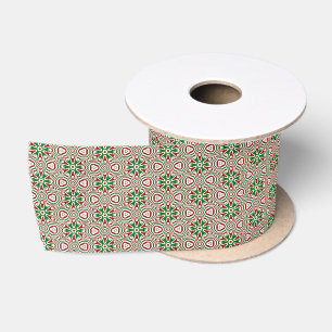 Funky Trippy Eclectic Boho Christmas Kaleidoscope  Satin Ribbon