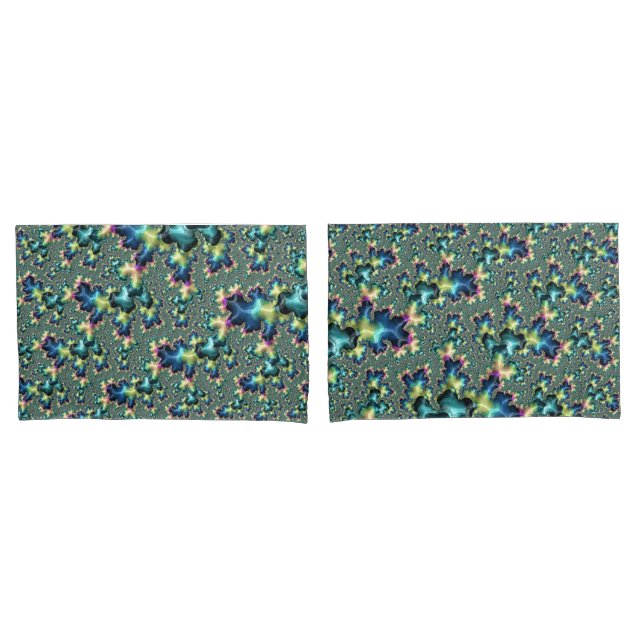 Funky Trippy Eclectic Boho Hippie Abstract Fractal Pillowcase (Front-Set)