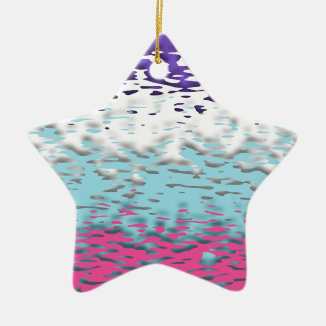 Funky Trippy Ripply Groovy Multisexual Pride Flag Ceramic Tree Decoration (Front)