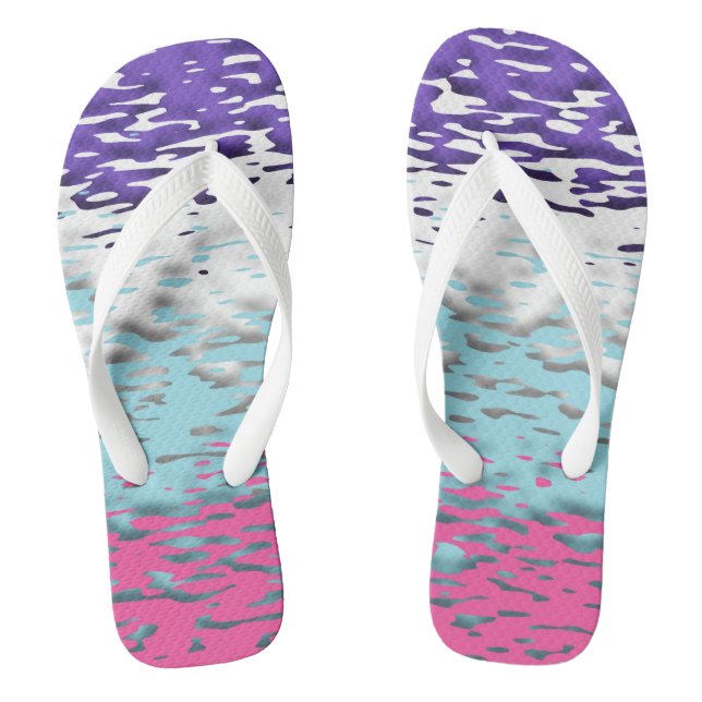 Funky Trippy Ripply Groovy Multisexual Pride Flag Flip Flops (Footbed)
