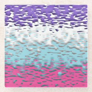 Funky Trippy Ripply Groovy Multisexual Pride Flag Glass Coaster