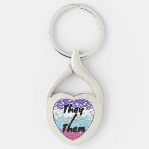 Funky Trippy Ripply Groovy Multisexual Pride Flag Key Ring