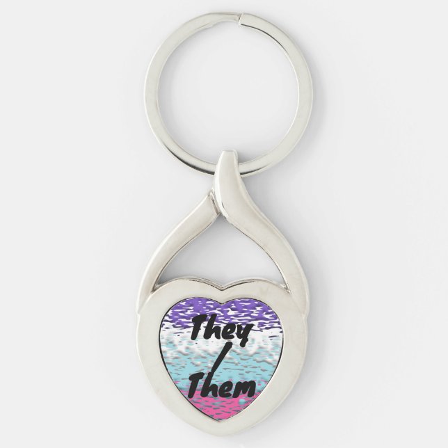 Funky Trippy Ripply Groovy Multisexual Pride Flag Key Ring (Front)