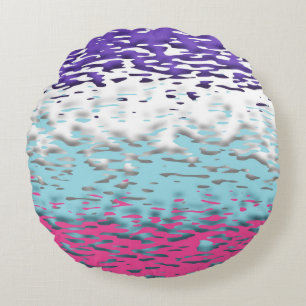 Funky Trippy Ripply Groovy Multisexual Pride Flag Round Cushion