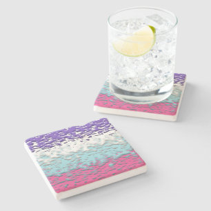 Funky Trippy Ripply Groovy Multisexual Pride Flag Stone Coaster