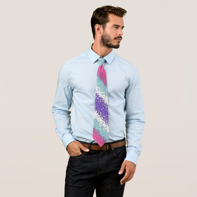 Funky Trippy Ripply Groovy Multisexual Pride Flag Tie (In Situ)