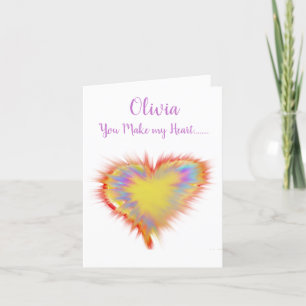 Funky Trippy Valentines Day Art love Heart Name Holiday Card