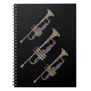 Funky trumpet musical instrument notebook