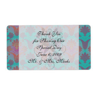 funky turquoise and magenta damask