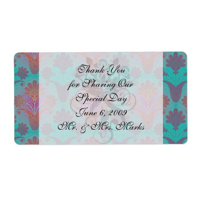funky turquoise and magenta  damask (Front)