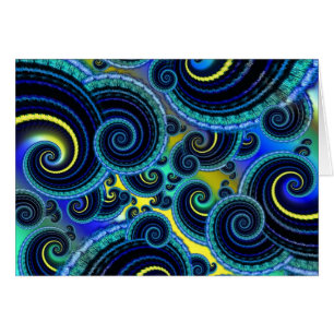 Funky Turquoise and Yellow Swirl Pattern