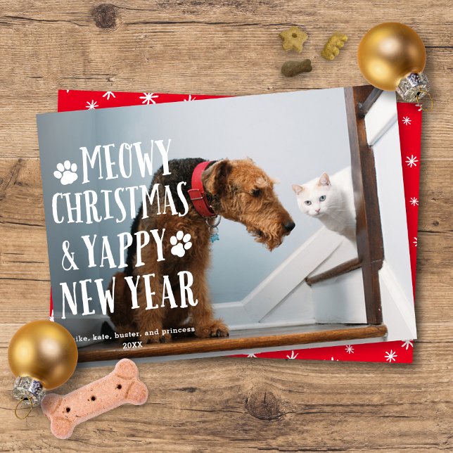 Funky Type Dog Cat | Holiday Photo Card (Creator Uploaded)
