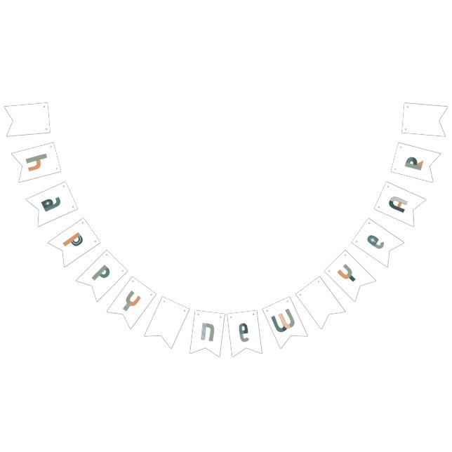 Funky Typography Happy New Year design Bunting (All)