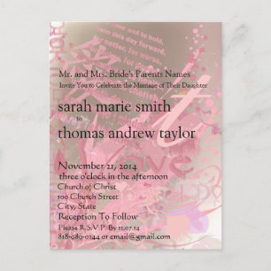Funky Up Beat Modern Monogram  Wedding Invitation