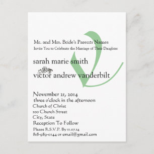 Funky UpBeat Modern Monogram Wedding Invitation
