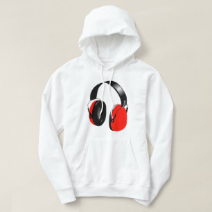FUNKY URBAN DJ RED HEADPHONES HOODIE