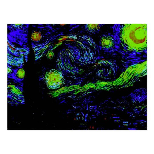 Funky Van Gogh Starry Night Postcard