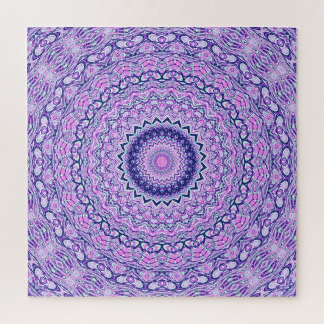Funky Vibrant Colourful Trippy Boho Hippie Mandala Jigsaw Puzzle (Vertical)