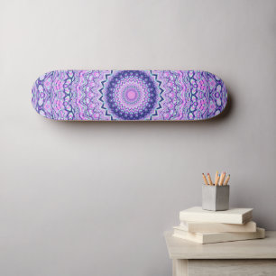 Funky Vibrant Colourful Trippy Boho Hippie Mandala Skateboard