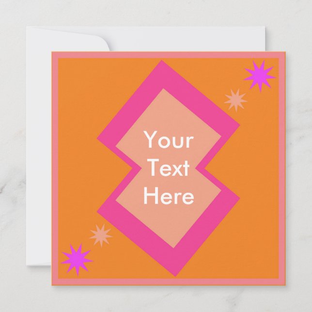Funky Vibrant Mid-Century Modern Square Invitation (Front)