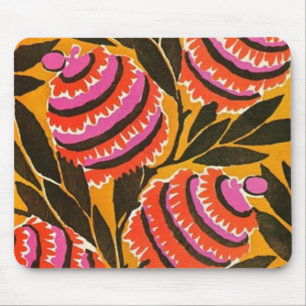 Funky Vintage Abstract Art Deco Floral Mousepad
