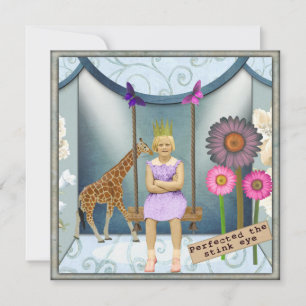 Funky Vintage Kid Altered Art Collage Flat Card
