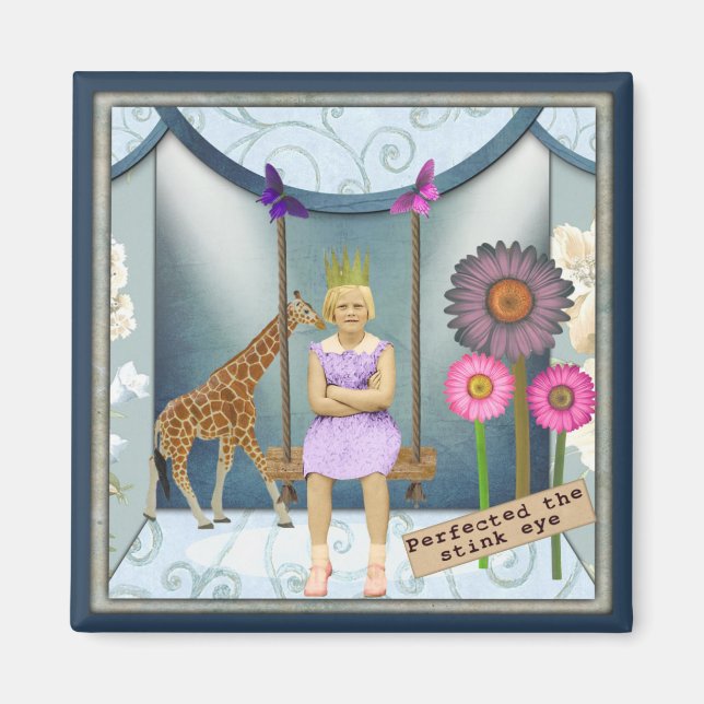 Funky Vintage Kid Altered Art Collage   Magnet (Front)