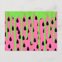 Funky Watermelon Neon Green Paint Drips