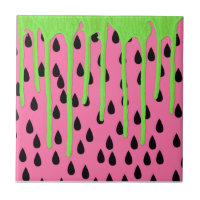 Funky Watermelon Neon Green Paint Drips