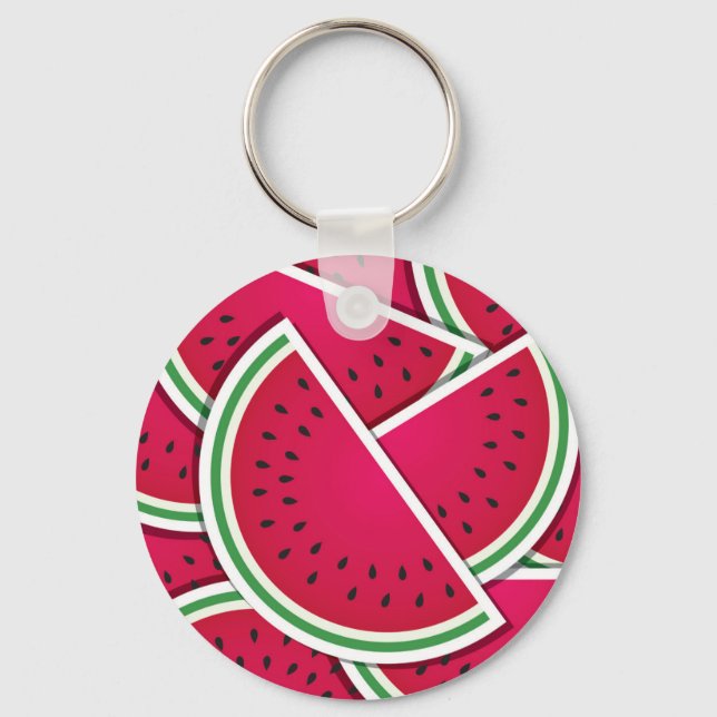 Funky watermelon wedges key ring (Front)