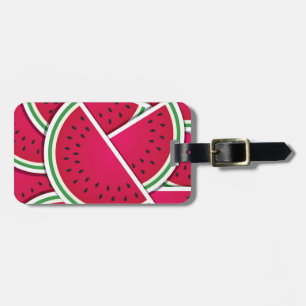 Funky watermelon wedges luggage tag