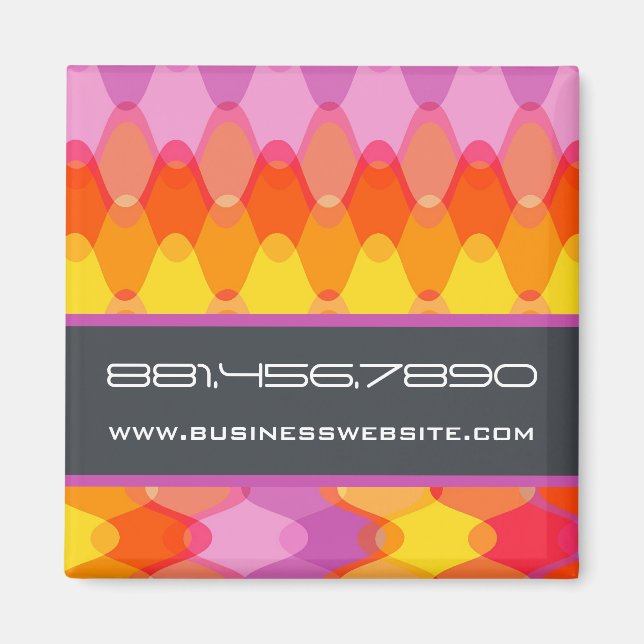 Funky Waves | 01 * Yellow Orange Purple | Magnet (Front)