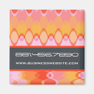 Funky Waves 03 * Pink Yellow Orange Magnet